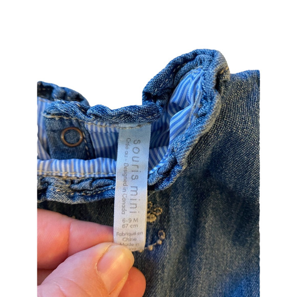 Souris mini DARK BLUE ONE PIECE IN LIGHT DENIM REGULAR FIT, 6-9 months 🇨🇦 - Picture 7 of 9